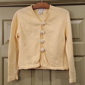 Katherine Johansson Martha's Vineyard yellow handknit cardigan